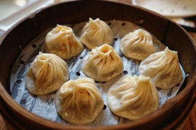 Close-up of dumplings in container