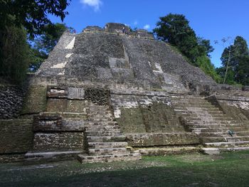 Low angle view of old ruin building