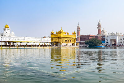 Beautiful view of golden temple 
 - harmandir sahib in amritsar, punjab, india, famous indian sikh