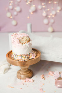 Close-up of dessert on table