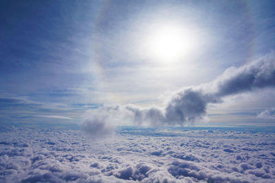 Scenic view cloudscape on sunny day