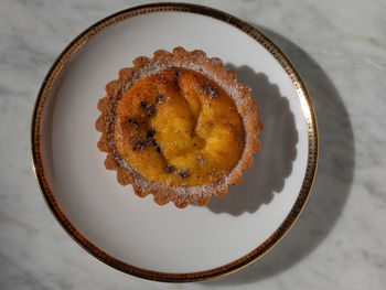 High angle view of cake on plate