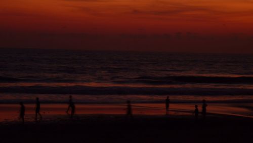 Scenic view of sea at sunset