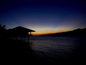 Scenic view of calm sea at sunset