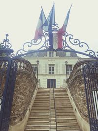 Low angle view of staircase against building