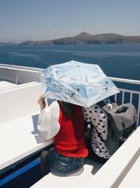 View of woman in sea