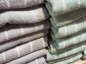 Full frame shot of stacked towels