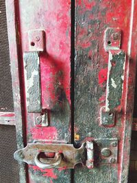 Close-up of rusty metal door