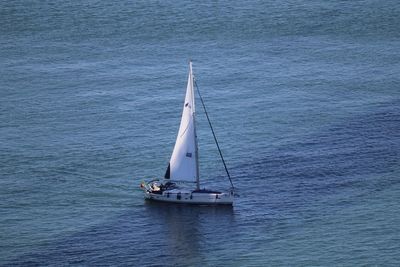 Boat sailing in sea