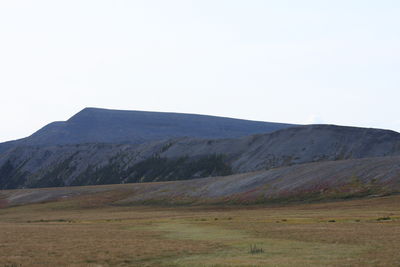 Scenic view of mountains against clear sky