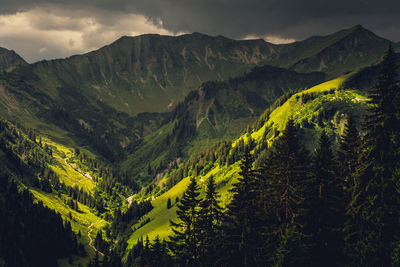 Scenic view of mountains against sky