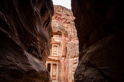 Low angle view of rock formation