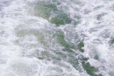 High angle view of flowing water