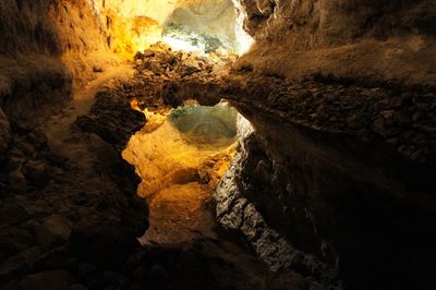 Rock formations at night