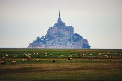 Scenic view of le mont saint michel 