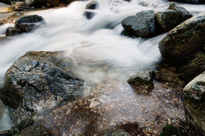 Scenic view of waterfall