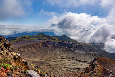 Scenic view of dramatic landscape against sky