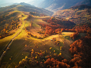 High angle view of landscape against sky