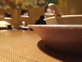 Close-up of bowl on table