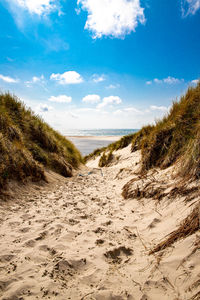 Scenic view of beach against sky