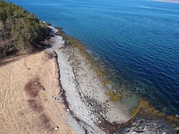 High angle view of sea shore