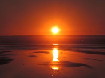 Scenic view of sea at sunset
