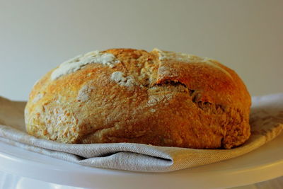 Close-up of bread in plate