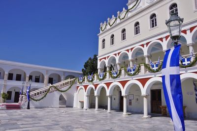 View of historic building against blue sky