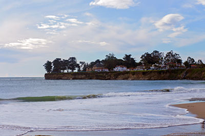 Scenic view of beach against sky