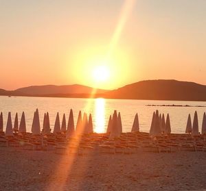 Panoramic view of sea against sky during sunset