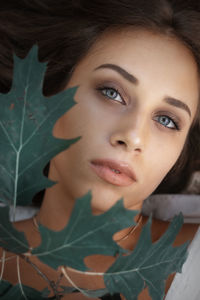 Close-up portrait of a young woman