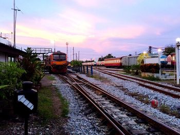 View of trains against the sky