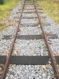 Close-up of railroad track