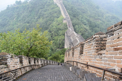 Panoramic view of steps leading towards mountain