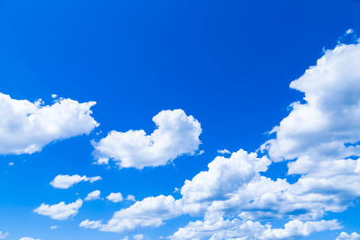 Low angle view of clouds in blue sky