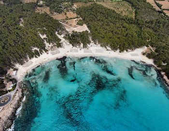 High angle view of beach