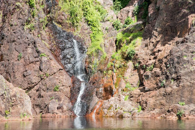 Scenic view of waterfall