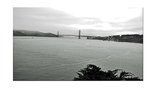 View of suspension bridge against sky