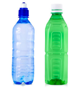 Close-up of water bottle against white background