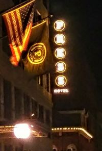 Close-up of illuminated clock