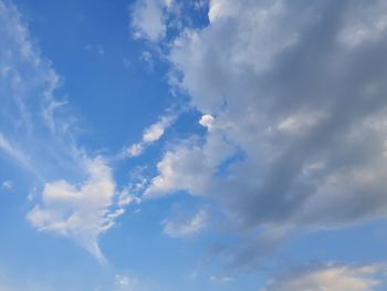 Low angle view of clouds in sky