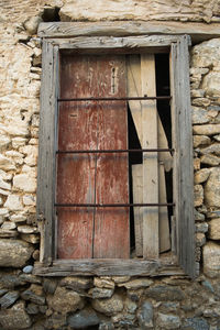 Close-up of abandoned door