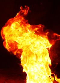 Close-up of fire against black background