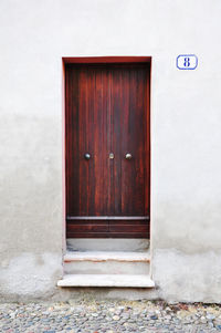 Closed door of building