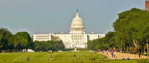 Senate capitol building and national mall in washington dc, usa