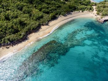 High angle view of beach