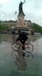 Blurred motion of woman in water