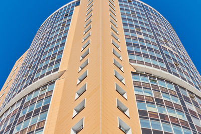 Low angle view of modern building against clear sky