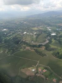 Aerial view of agricultural landscape