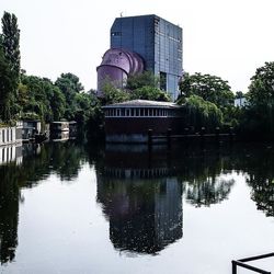 Reflection of buildings in water